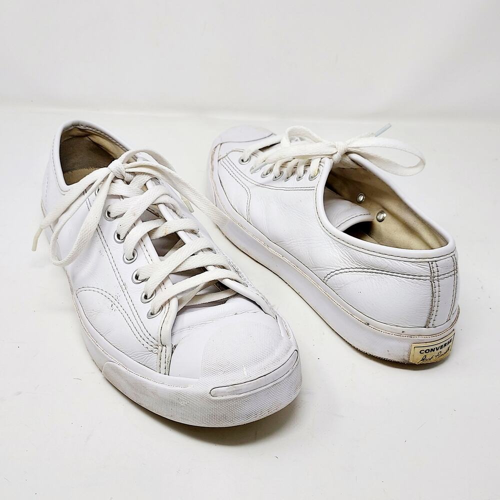 Converse White Leather Lace Up Chuck Sneakers Unisex Size 9 Men 10.5 Women